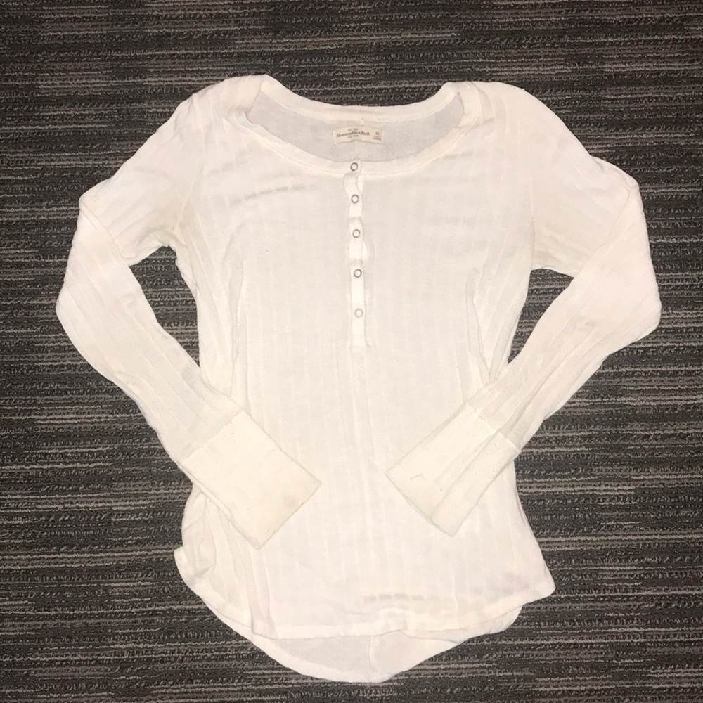 White Long Sleeve Abercrombie and Fitch Shirt